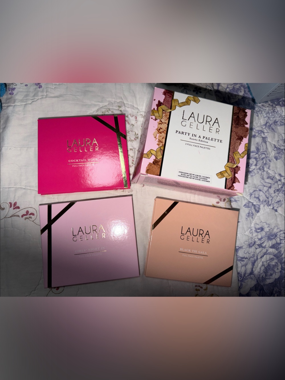 Laura Geller Eyeshadow & Face Palette Set - Bright Pink, Light Pink, Peach